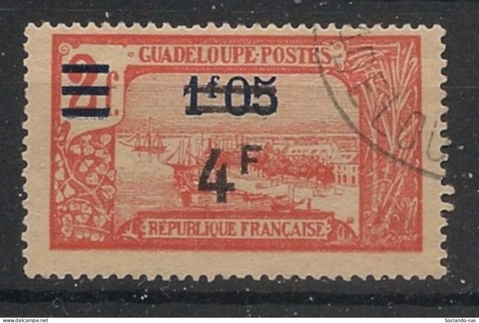 GUADELOUPE - 1943-44 - N°YT. 171 - Pointe-à-Pitre 4f Sur 1f05 - Oblitéré / Used - Oblitérés
