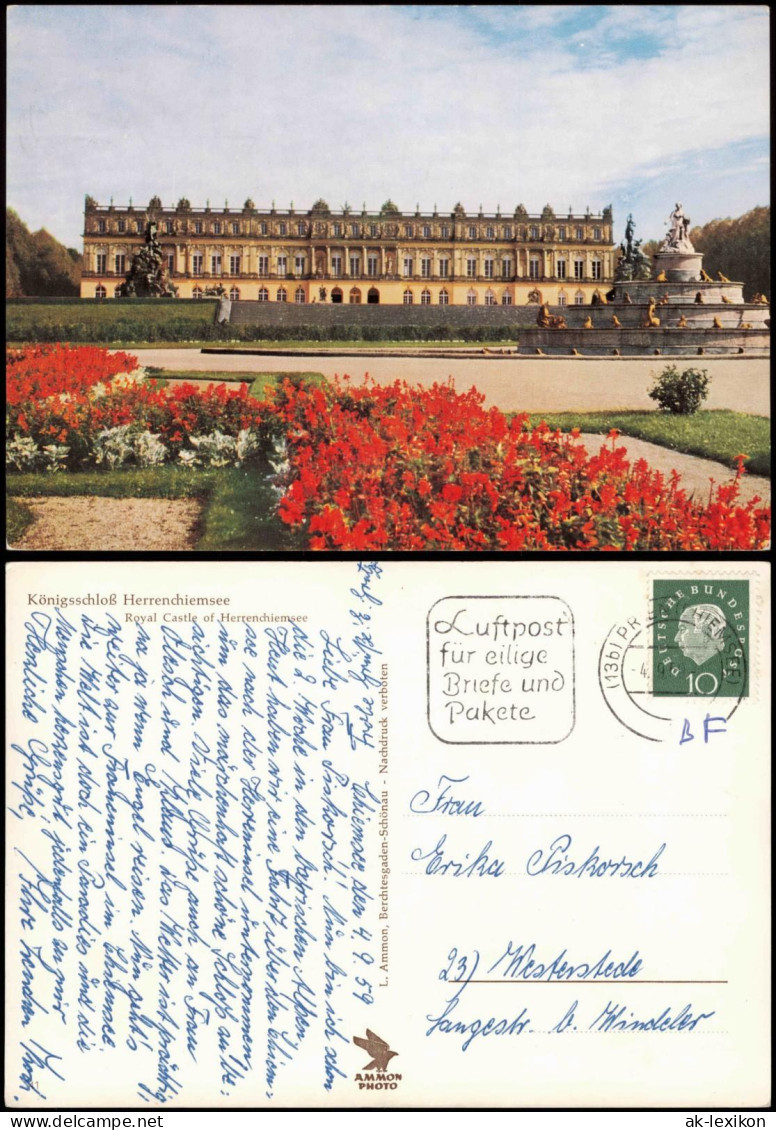 Ansichtskarte Chiemsee Herreninsel Mit Schloss 1959 - Chiemgauer Alpen