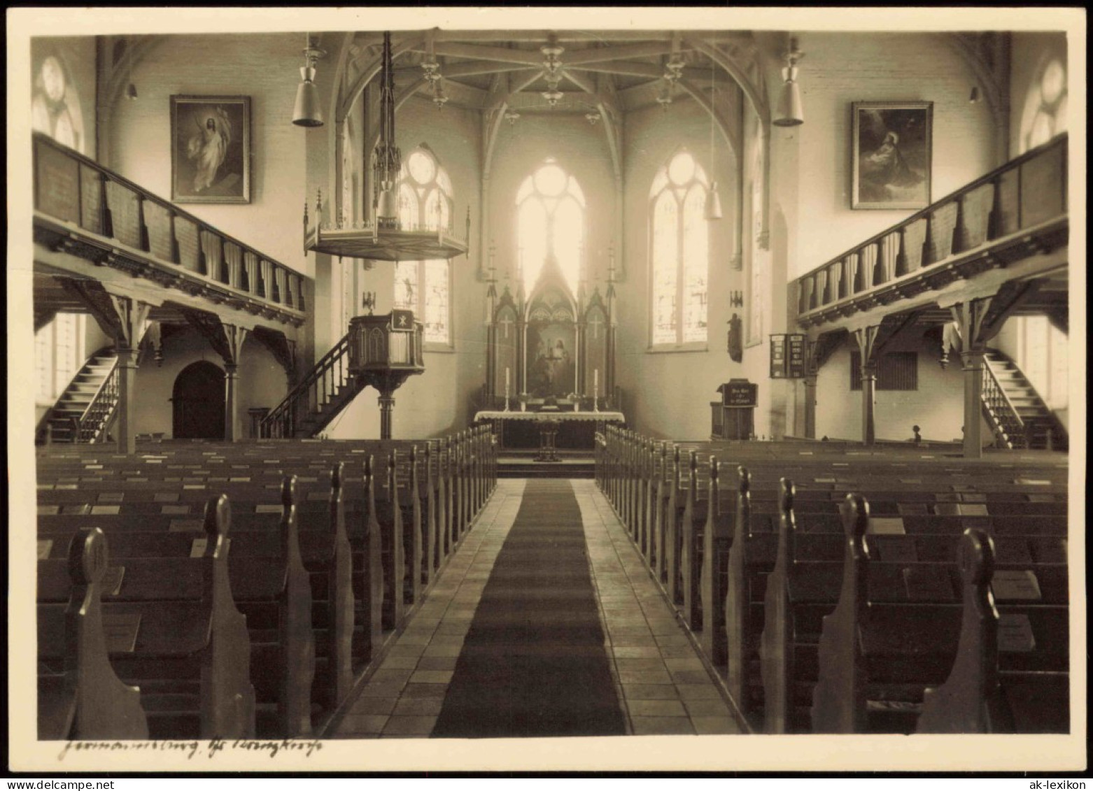 Ansichtskarte Hermannsburg Inneres Der Kreuzkirche 1952 - Other & Unclassified