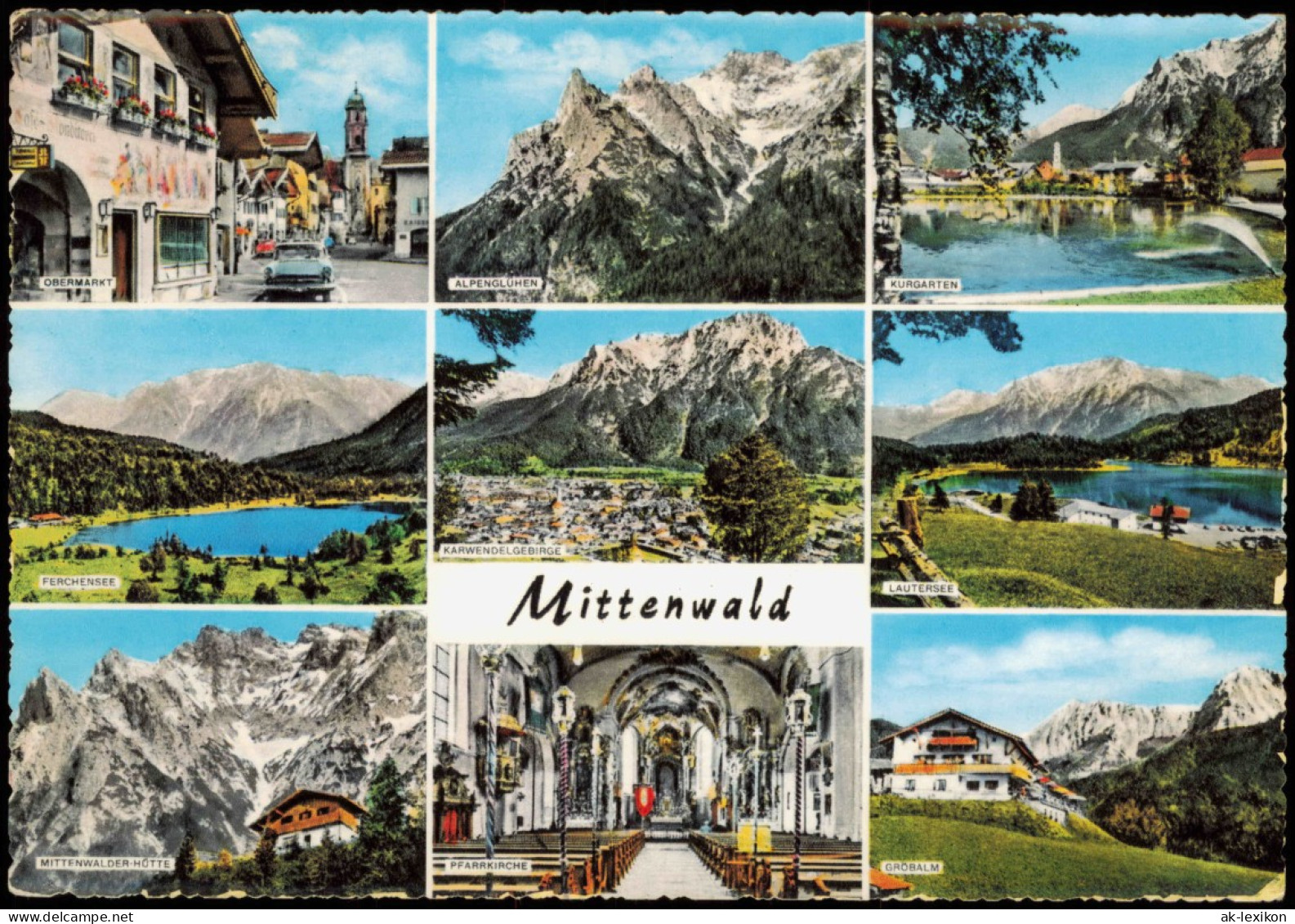 Ansichtskarte Mittenwald Stadtteilansichten 1967 - Mittenwald