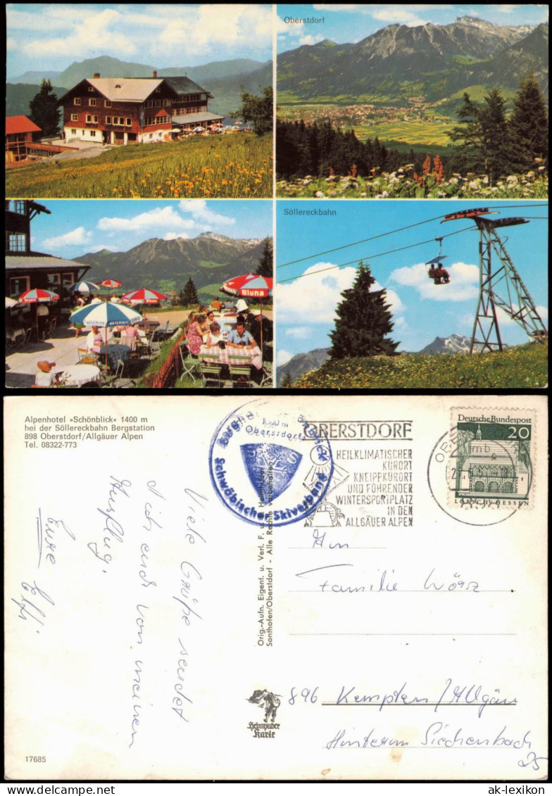 Ansichtskarte Oberstdorf (Allgäu) Alpenhotel Schönblick 1400 M 1971 - Oberstdorf