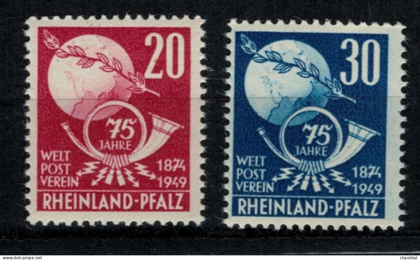 Franz. Zone 1949 Rheinland Pfalz - Mi 51/52 YT 50/51 ** Postfrisch MNH - YT 16 Euro - Renania-Palatinado