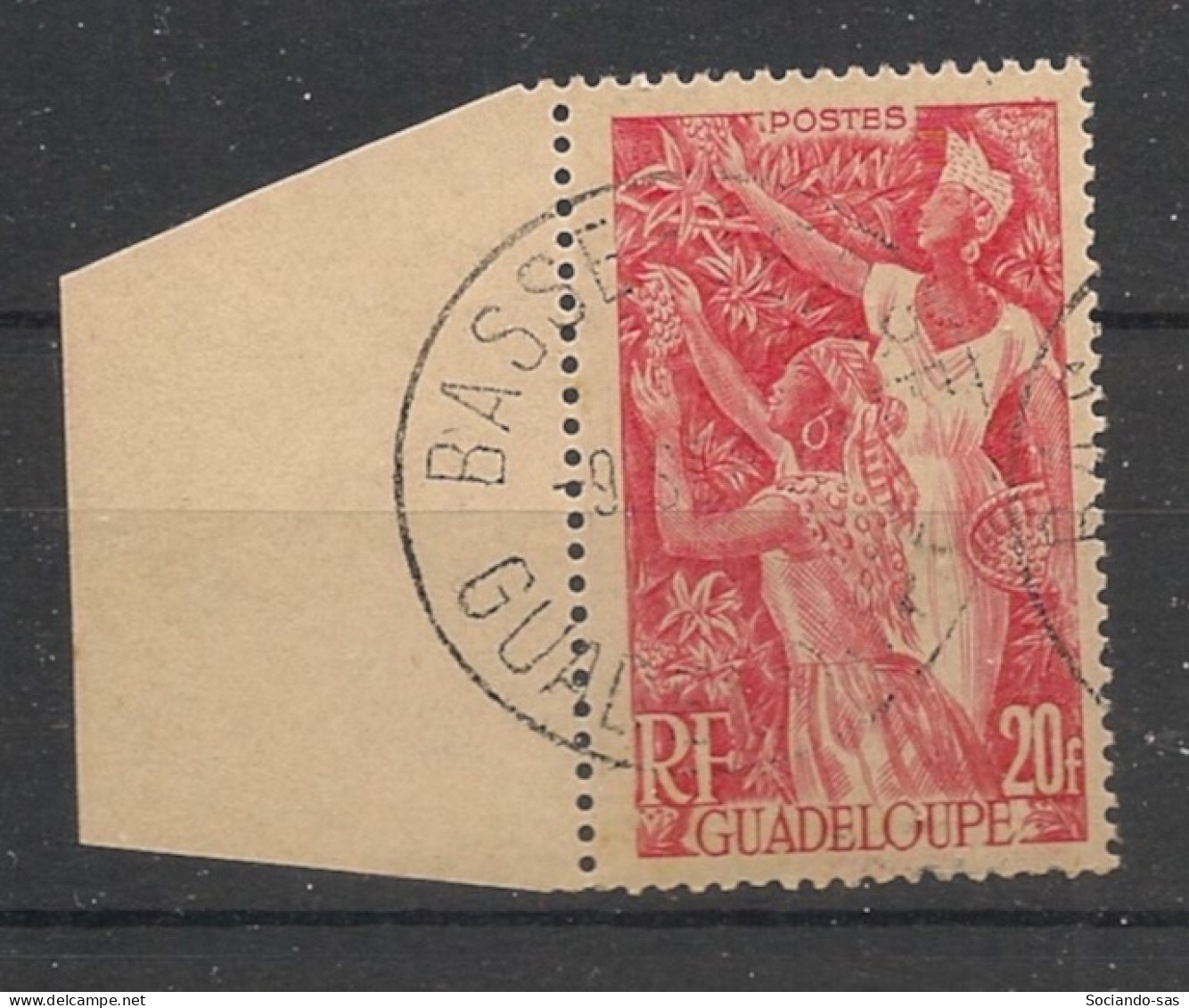 GUADELOUPE - 1947 - N°YT. 211 - Café 20f Rouge - Oblitéré / Used - Oblitérés