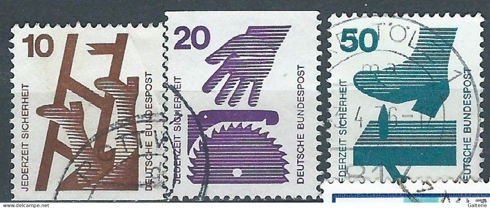 ALLEMAGNE - RFA - Obl - 1971 - YT N° 696-697-700-Informations Sur Les Accidents - Used Stamps