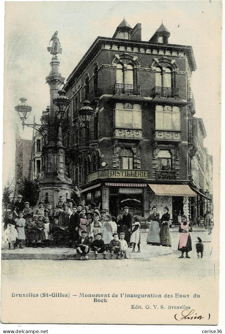 St-Gilles Monument De L'Inauguration Des Eaux Du Bock Colorée Et Circulée En 1907 - St-Gilles - St-Gillis