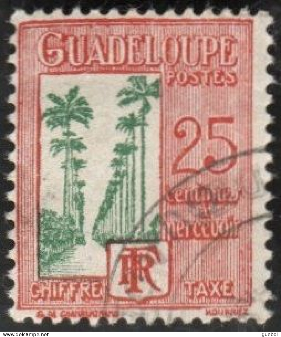 Guadeloupe Obl. N° Taxe 31 - Allée Dumanoir, à Capesterre, 25c Rouge Et Vert - Timbres-taxe