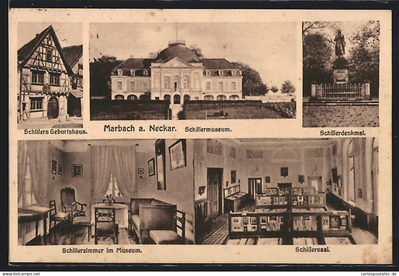 AK Marbach A. Neckar, Schillermuseum, Schillerdenkmal Und Geburtshaus  - Marbach