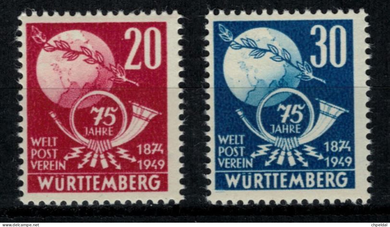 Franz. Zone 1949 Württemberg - Mi/YT 51/52 ** Postfrisch MNH - YT 17 Euro - Württemberg