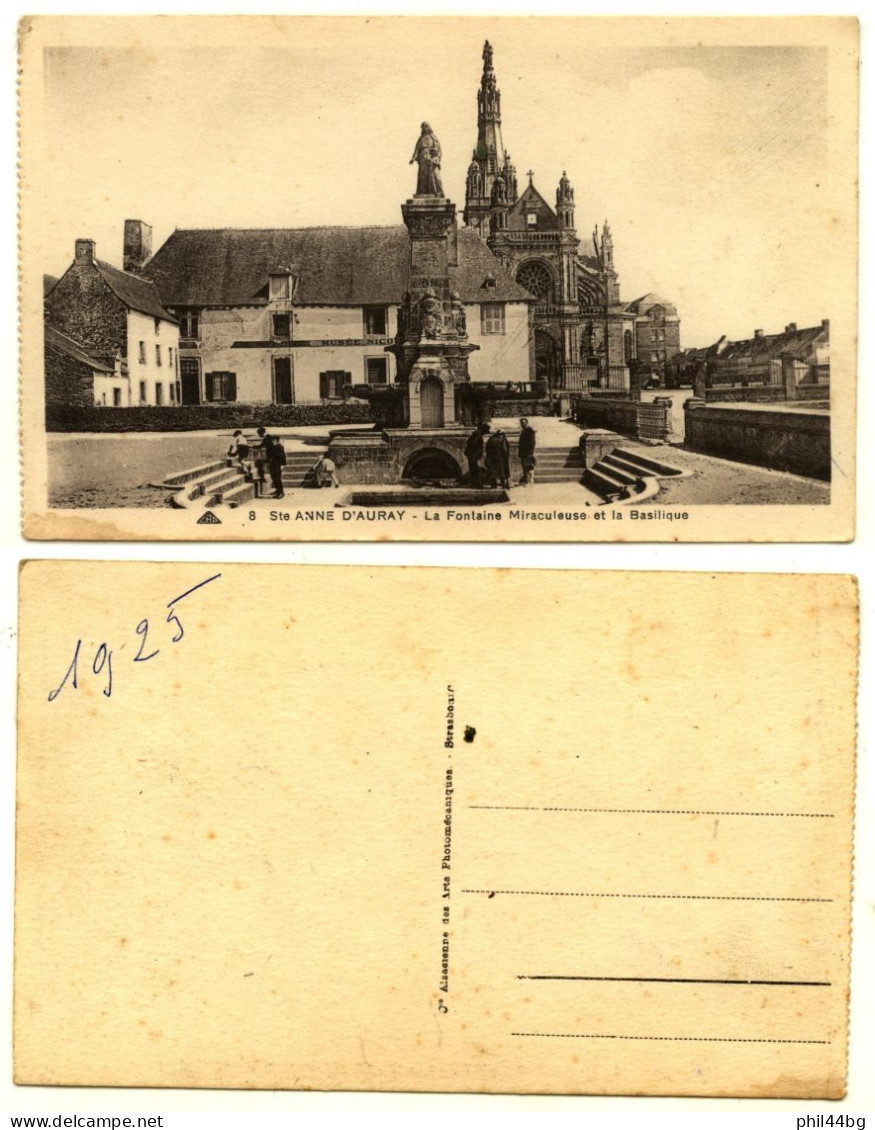 CP Ste ANNE D’AURAY (Morbihan) - La Fontaine Et Basilique - Début XXème Siècle - BN - Eglises Et Cathédrales