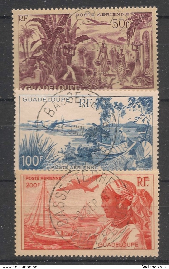 GUADELOUPE - 1947 - Poste Aérienne PA N°YT. 13 à 15 - Série Complète - Oblitéré / Used - Used Stamps