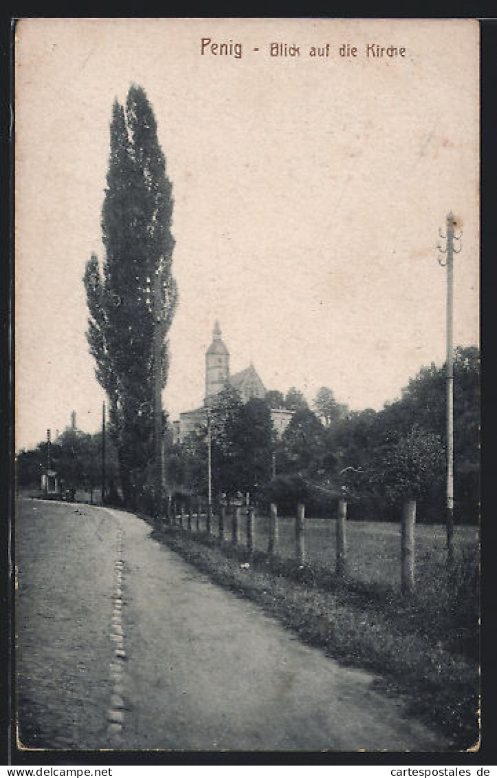 AK Penig, Kirche, Von Der Landstrasse Gesehen  - Penig