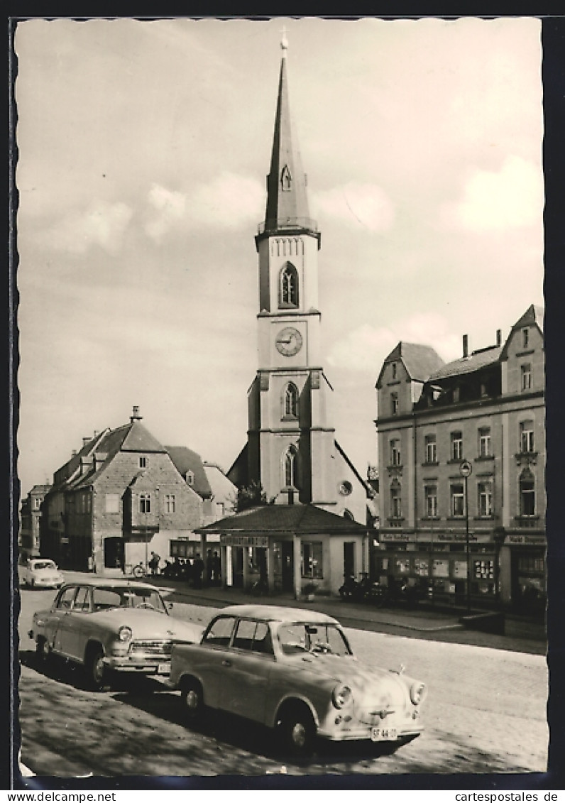 AK Stollberg / Erzgeb., Markt Mit Jakobikirche Und Trabanten  - Stollberg (Erzgeb.)