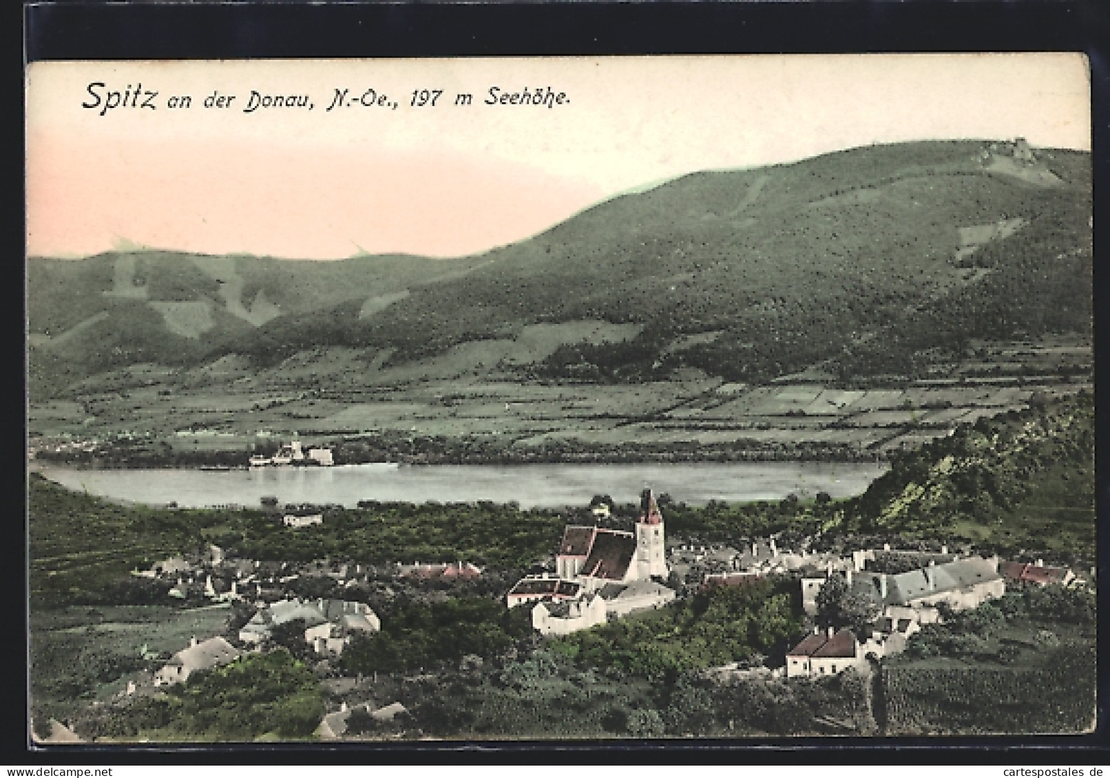 AK Spitz An Der Donau, Ortsansicht Mit Donau- Und Bergblick Aus Der Vogelschau  - Otros & Sin Clasificación