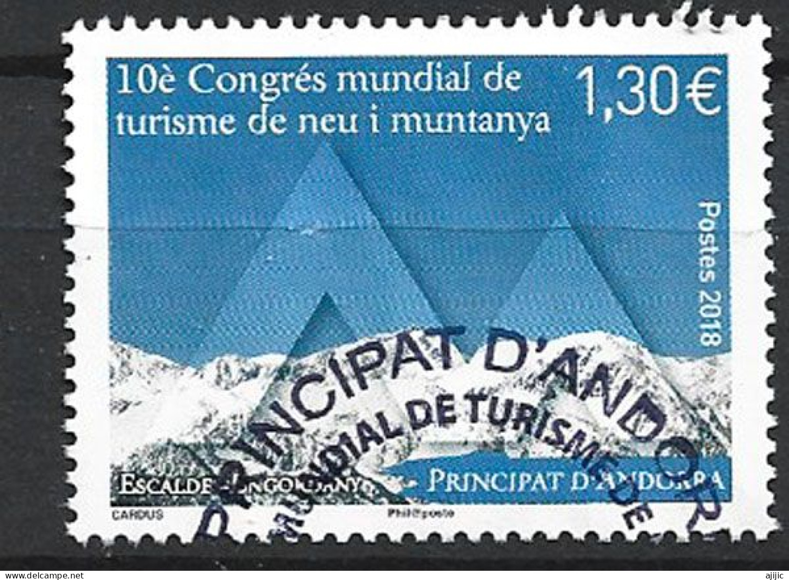 ANDORRA. Tourisme De Neige Et De Montagne, Un Timbres Oblitéré, 1 ère Qualite - Gebraucht