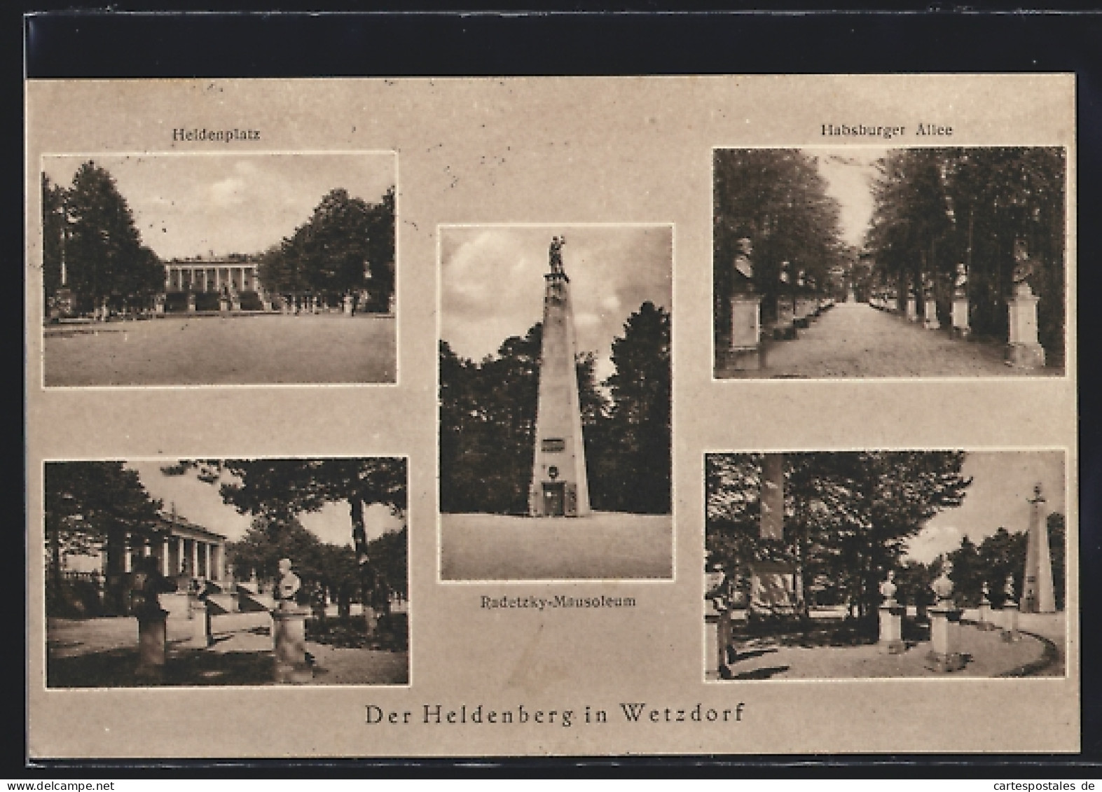 AK Wetzdorf, Heldenberg, Habsburger Allee, Radetzky-Mausoleum, Heldenplatz  - Autres & Non Classés