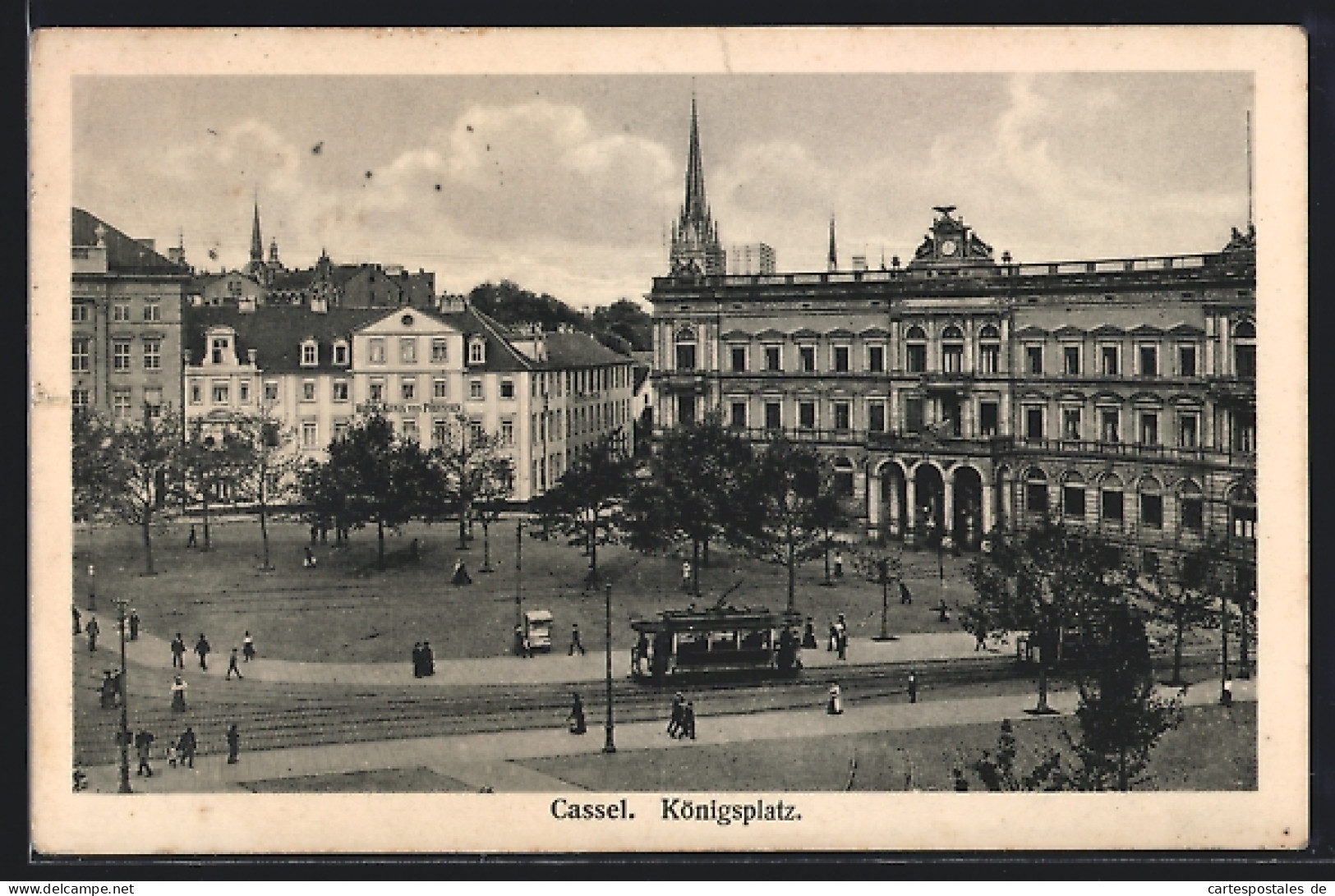 AK Kassel, Königsplatz Mit Hôtel König Von Preussen Und Strassenbahn  - Kassel