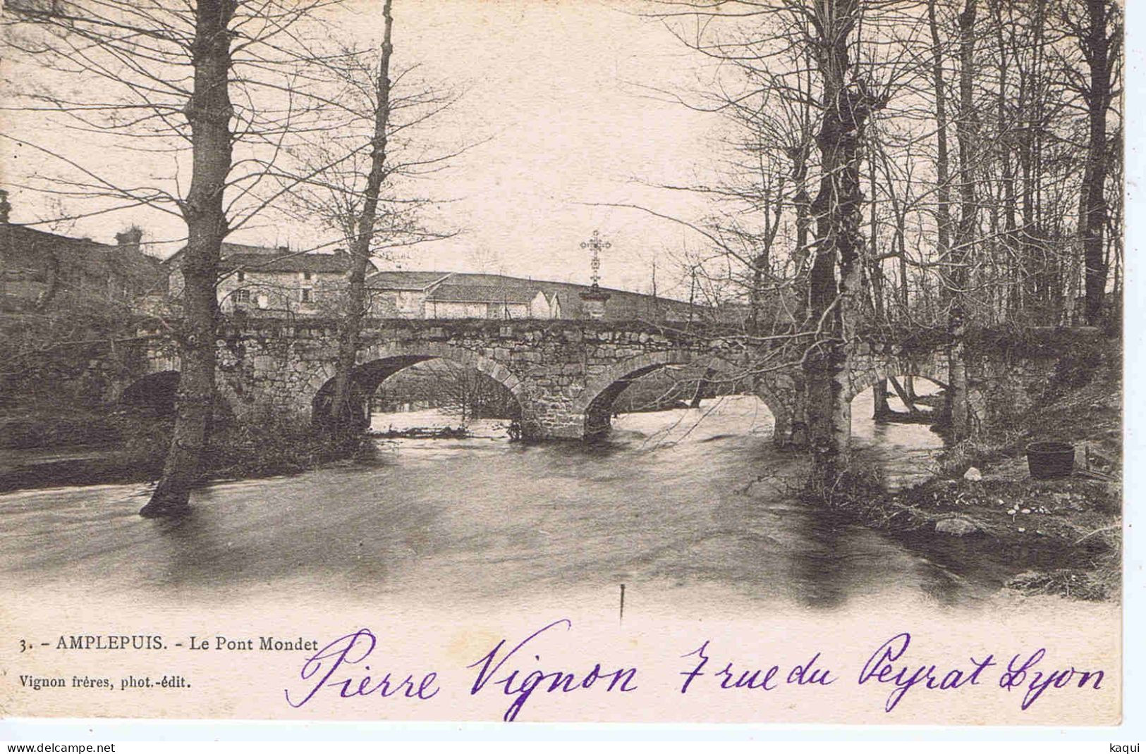 RHÔNE - AMPLEPUIS - Le Pont Mondet - Vignon Frères, Phot.-édit. - N° 3 - Amplepuis