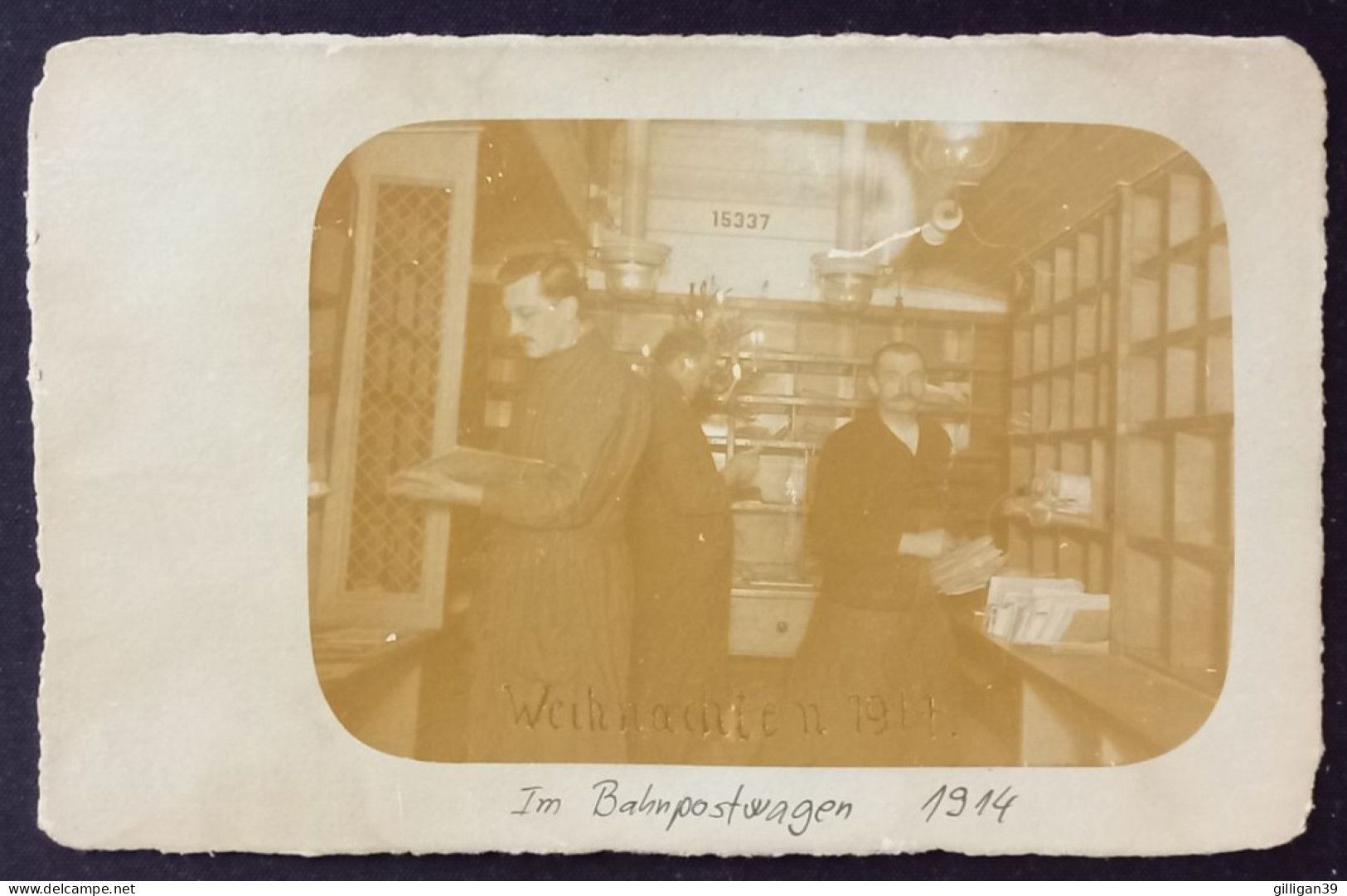 Ansichtskarte IM BAHNPOSTWAGEN 15337 - Weihnachten 1914 - Postal Services