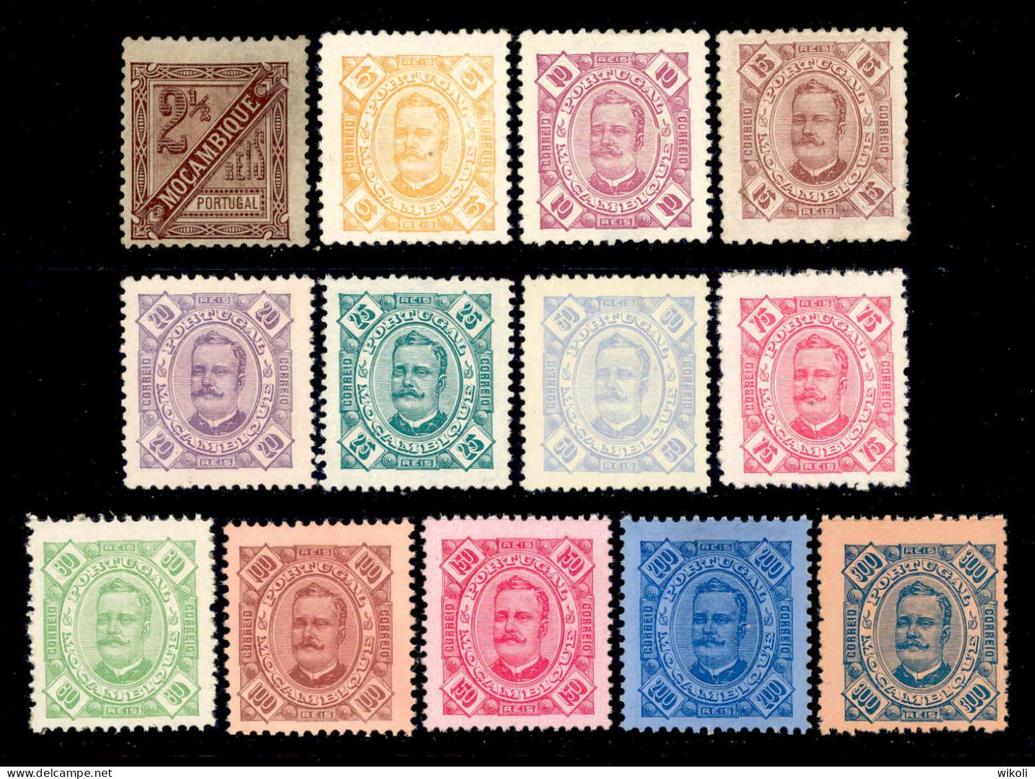 ! ! Mozambique - 1893 King Carlos (Complete Set) - Af. 28 To 40 - No Gum - Mozambique