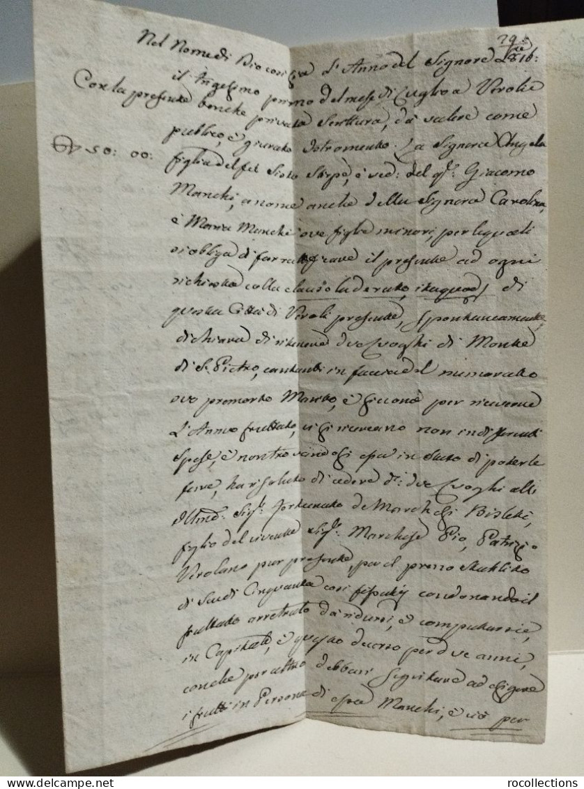 Italy Old Letter. Italia Lettera Da Identificare Vicende A Veroli 1816 - Sin Clasificación