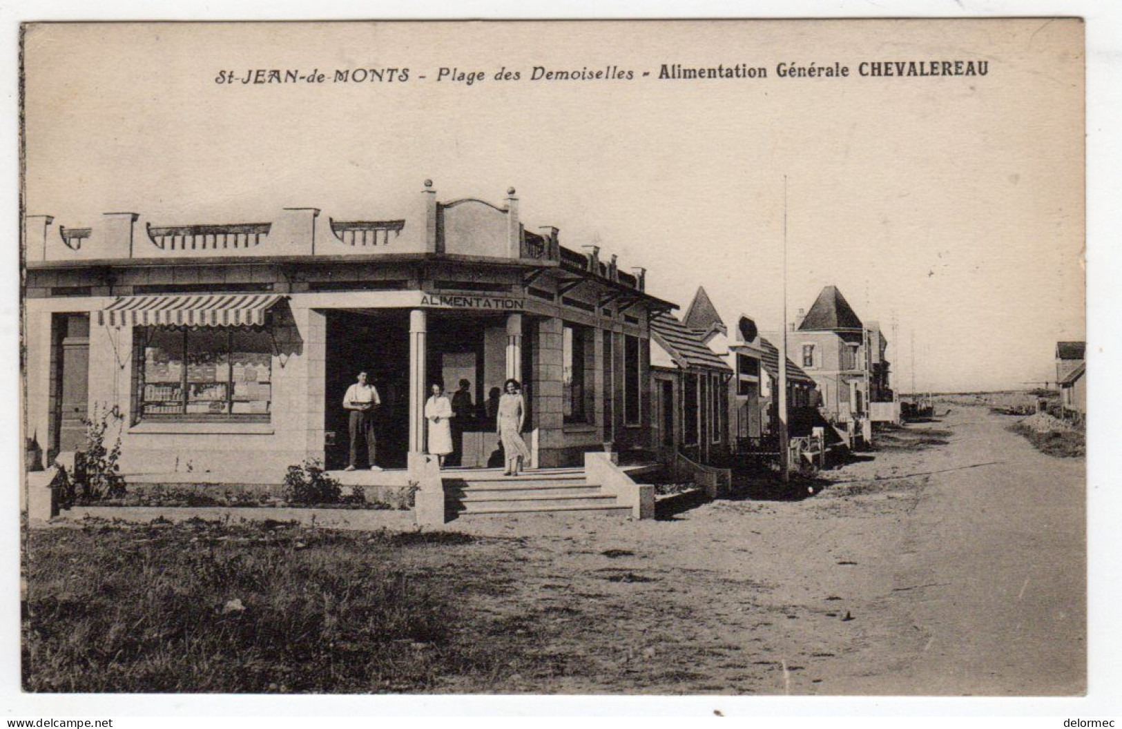 Rare CPSM Saint Jean De Monts 85 Vendée Plage Des Demoiselles Alimentation Générale Chevalereau Animée éditeur Leroux - Saint Jean De Monts