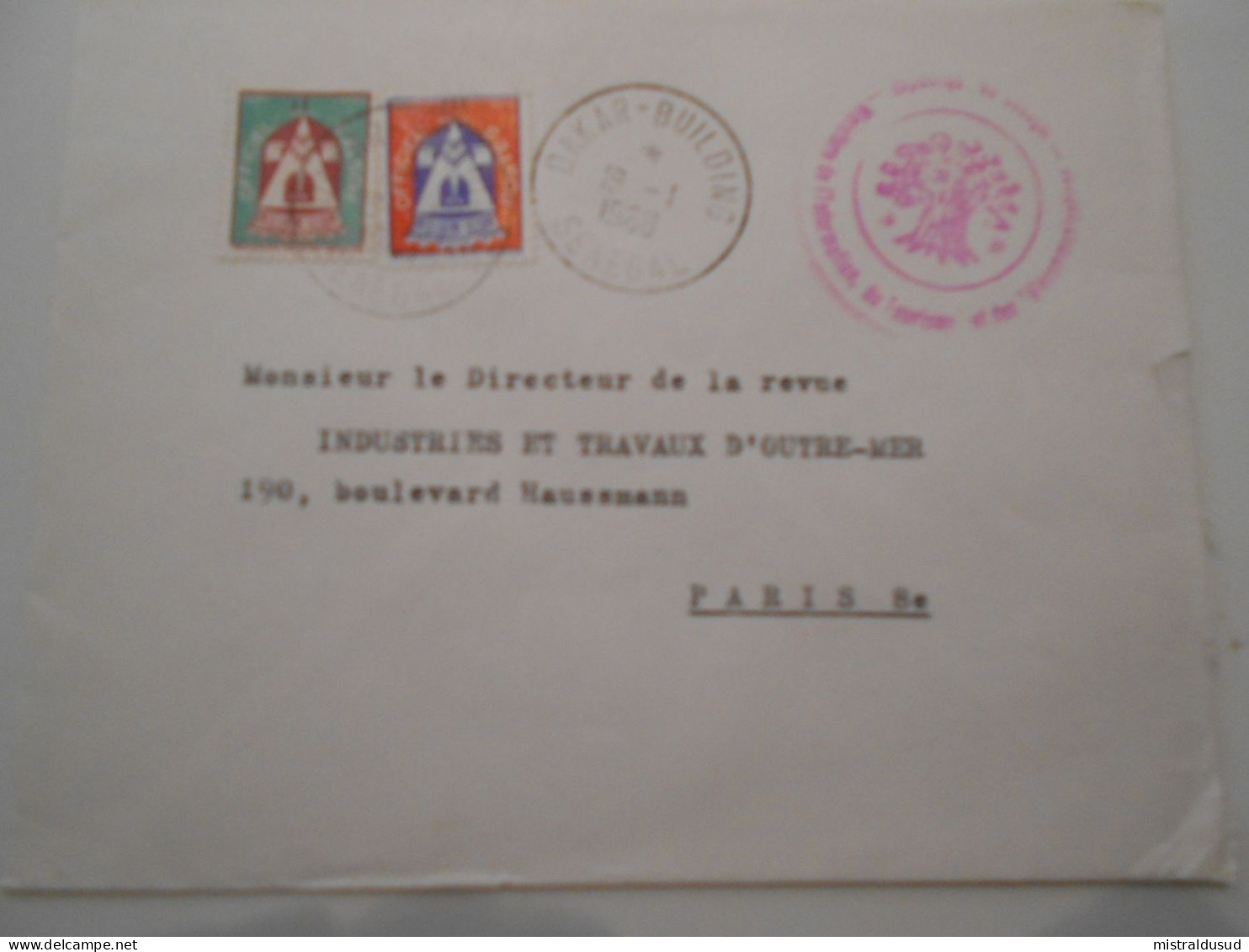 Senegal Postes Offiçiel , Lettre De Dakar 1966  Pour Paris - Sénégal (1960-...)
