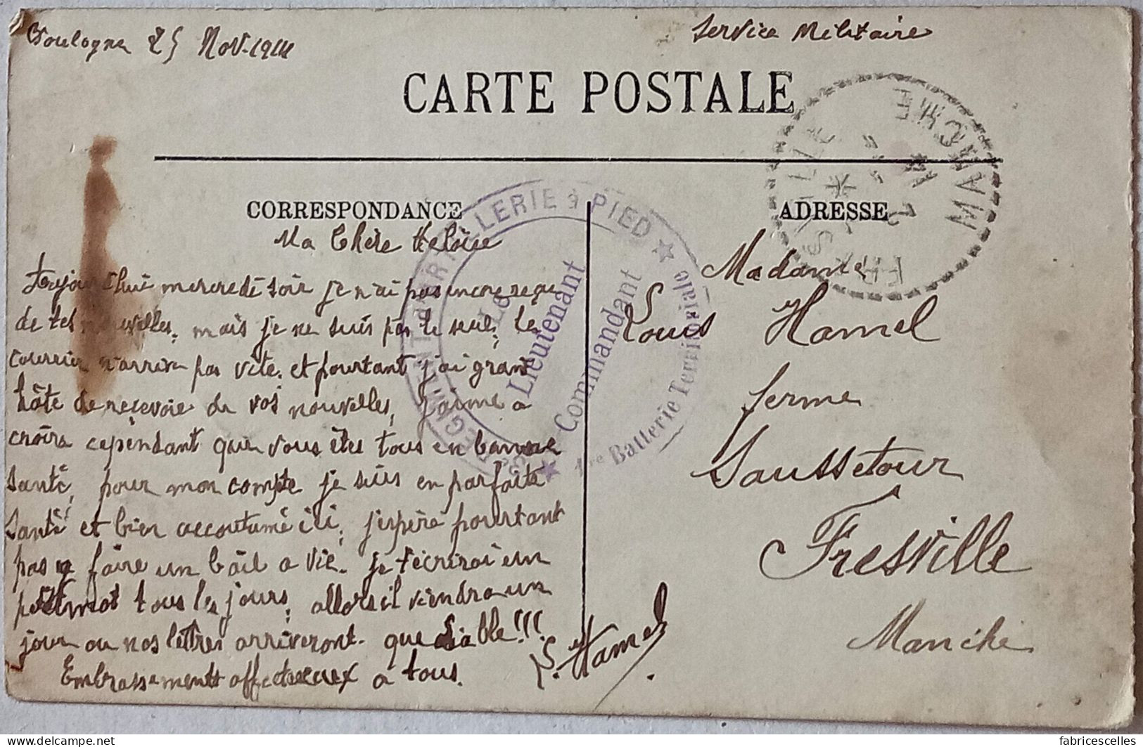 CPA Circulé 1914 , Boulogne Sur Mer (Pas De Calais) - Le Quai Chanzy  (109) - Boulogne Sur Mer