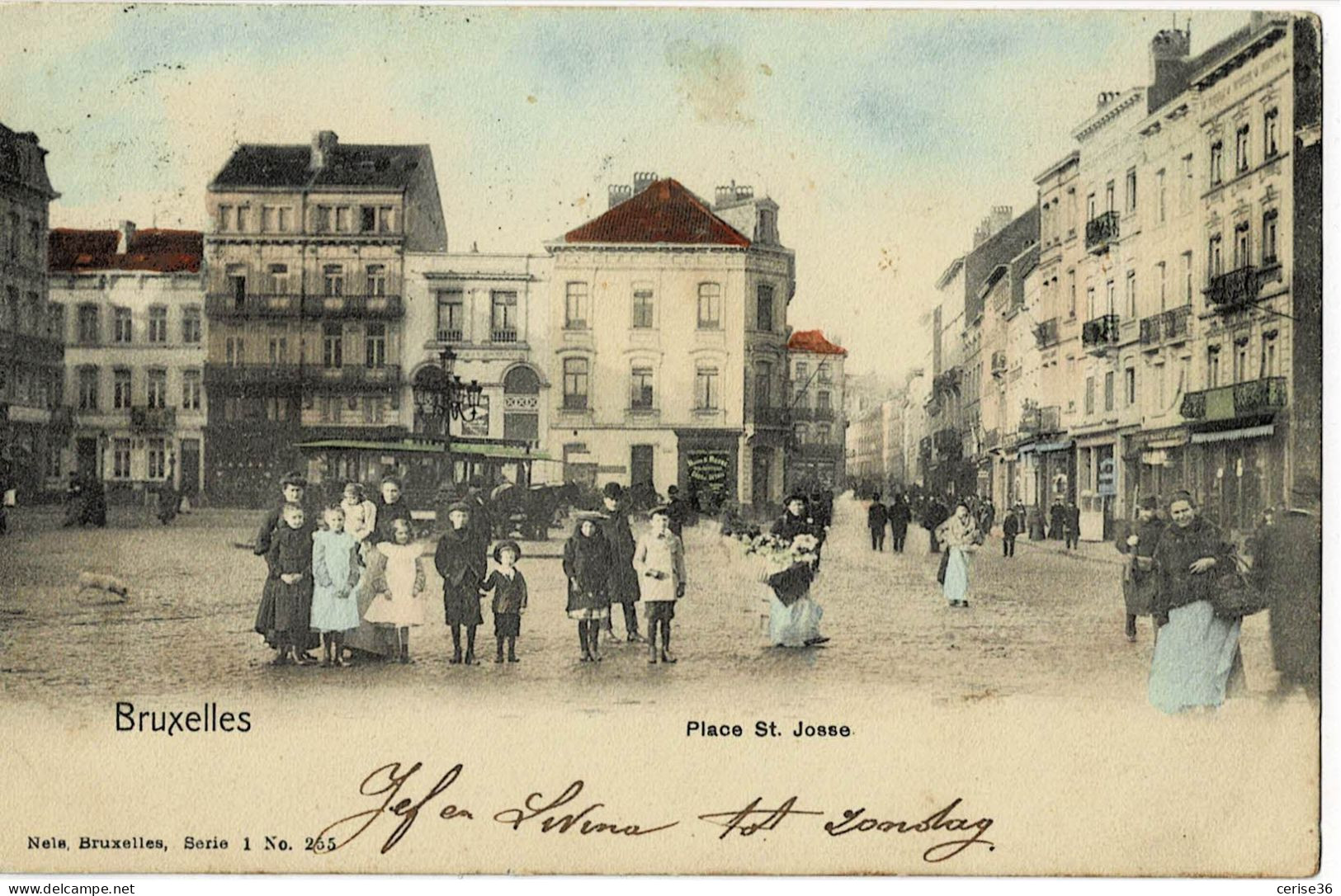 Place St-Josse Colorée Et Circulée En 1906 - St-Josse-ten-Noode - St-Joost-ten-Node