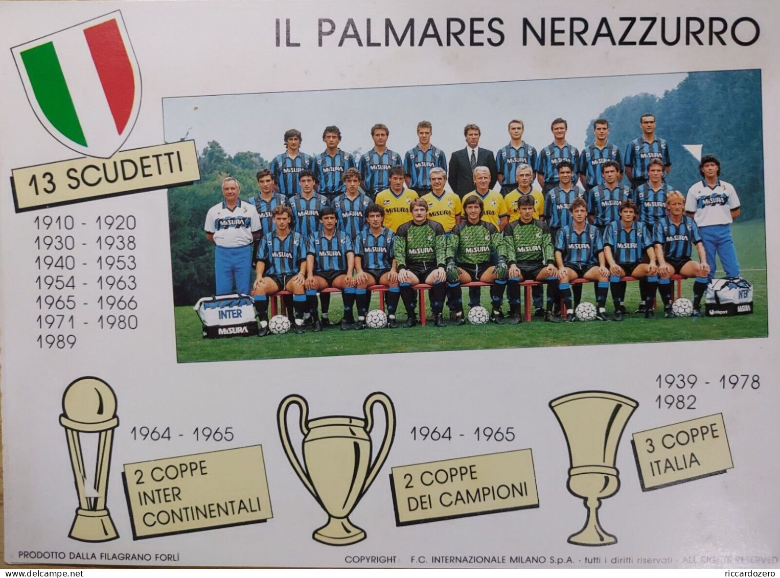 Inter 1988/1989 Stagione Dei Record. Folder Filatelico - Presentation Packs