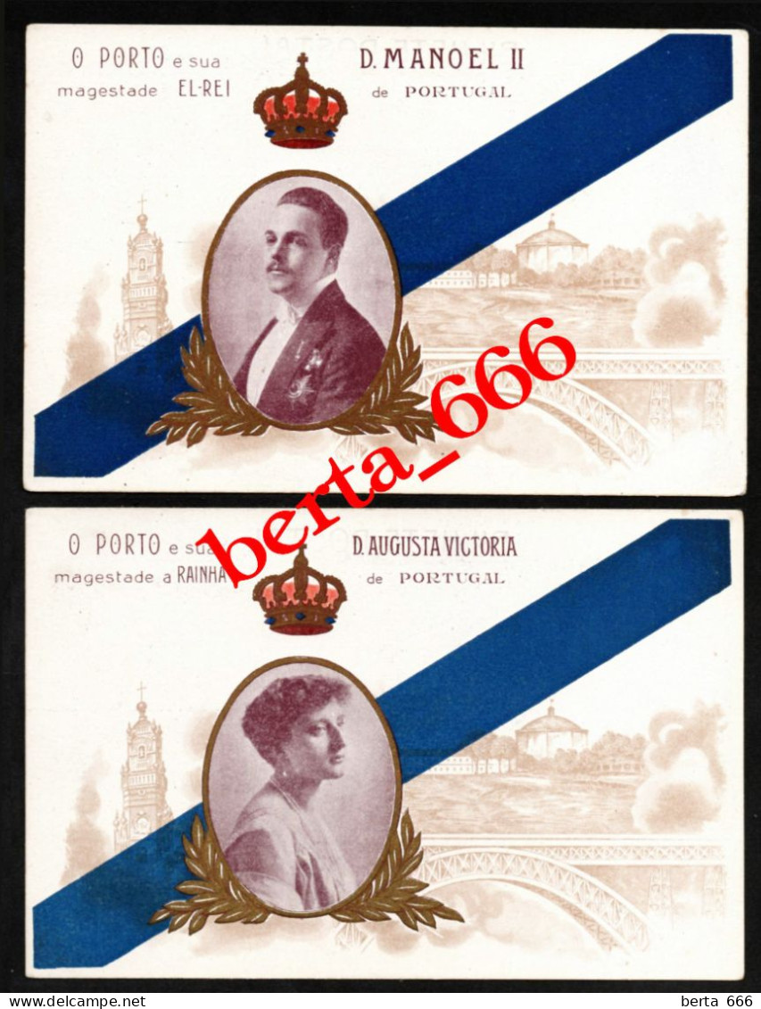 Monarquia * O Porto E Suas Majestades Rei D. Manuel II E Rainha D. Augusta Victoria * Portugal Monarchy * King And Queen - Case Reali