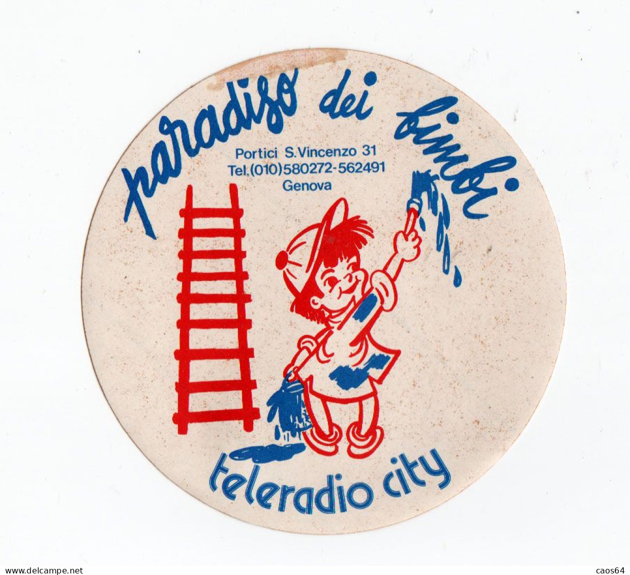 Paradiso Dei Bimbi Teleradio City   Ø  Cm 12  ADESIVO STICKER  NEW ORIGINAL - Stickers