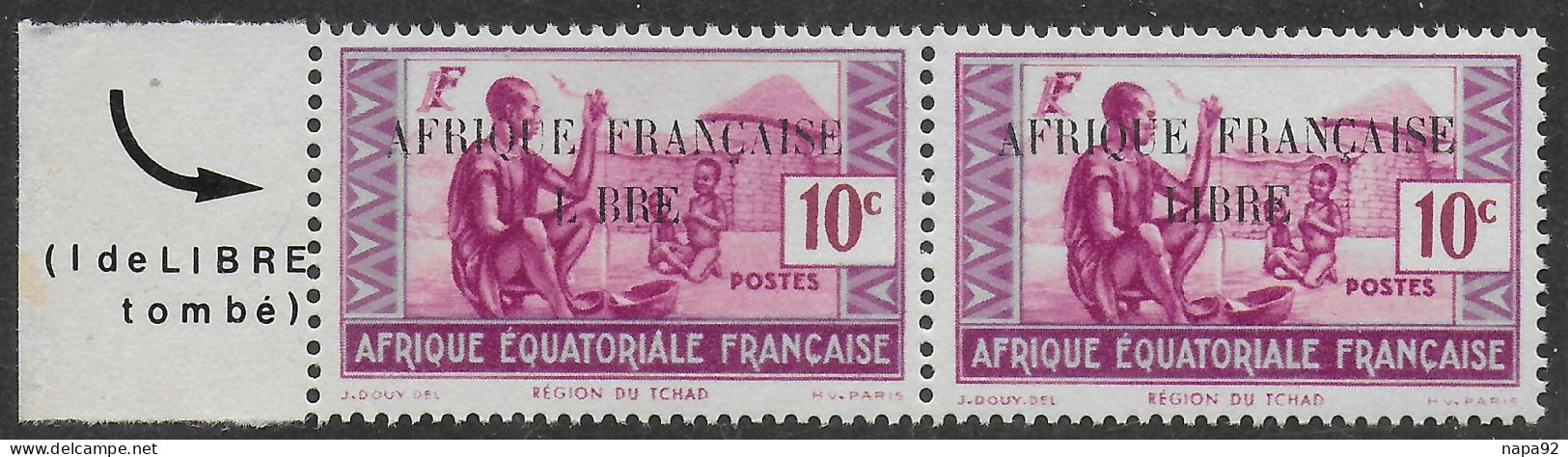 AFRIQUE EQUATORIALE FRANCAISE - AEF - A.E.F. - 1940 - YT 96** - VARIETE - Unused Stamps