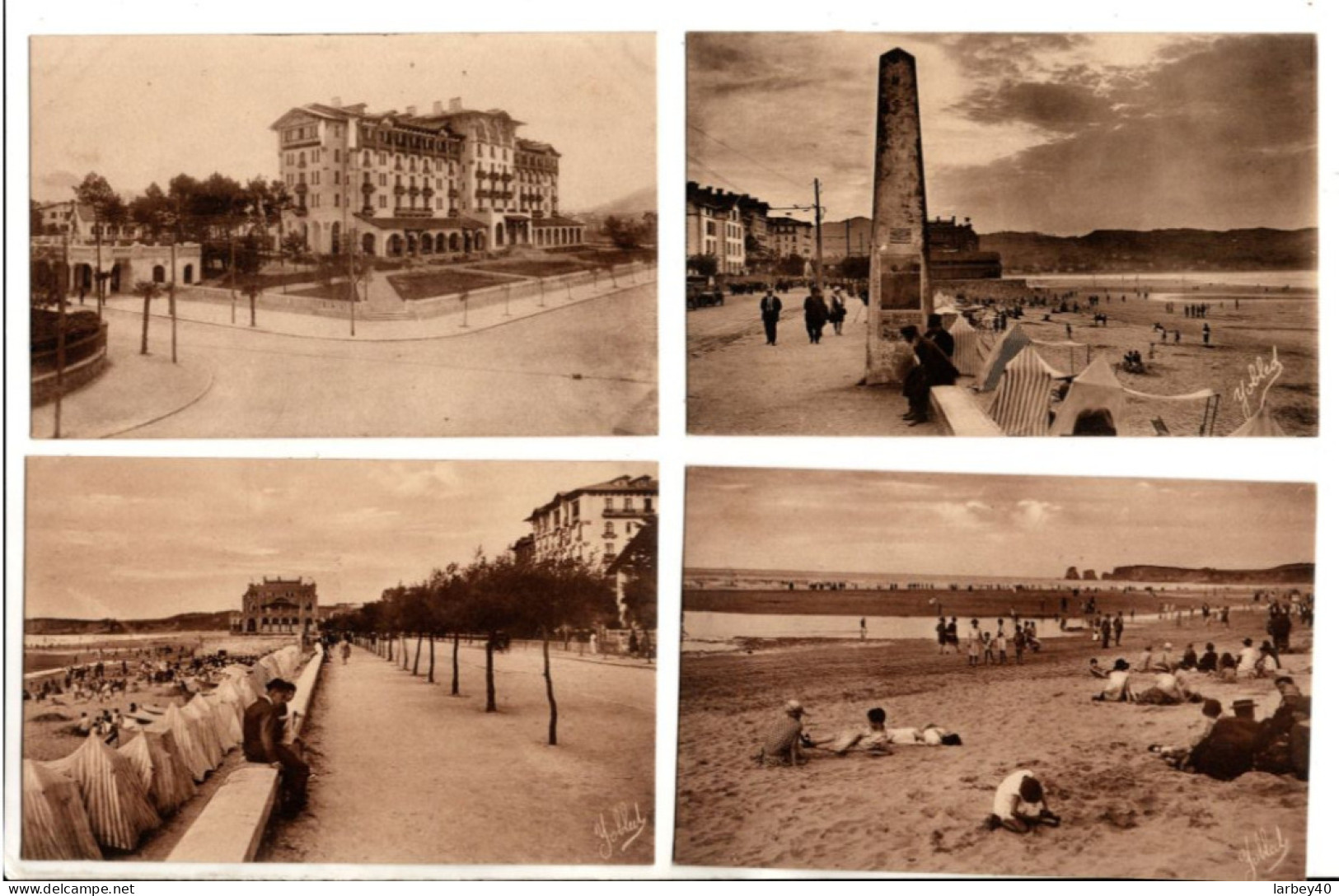 64 - Hendaye Boulevard De La Plage - Hotel Bakualduna - Ect  - 4 Cartes Postales Ancienne - Hendaye