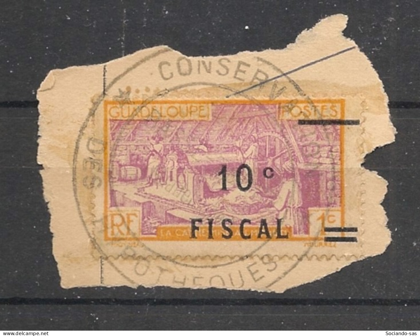 GUADELOUPE - N°YT. 99 - Timbre Fiscal 10c Sur 1c - Oblitéré / Used - Gebruikt