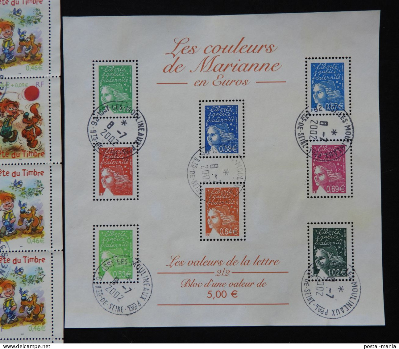 Lot X3 Bloc Les Couleurs De Marianne + Bande Issue De Carnet Boule Et Bille Oblitéré Quelques Défaut En L'état // B 61 - Briefe U. Dokumente