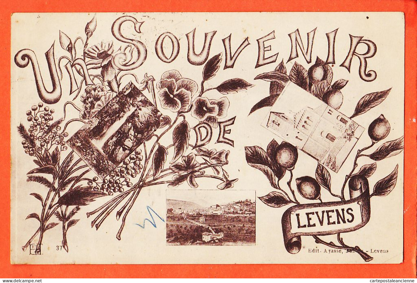 27343 / ♥️ ⭐ 06-LEVENS ◉ Souvenir De Multivues ◉ 1923 à BOUF Instituteur Crion ◉ Etab Frederic LAUGIER Edit Tabac AYASSE - Other & Unclassified