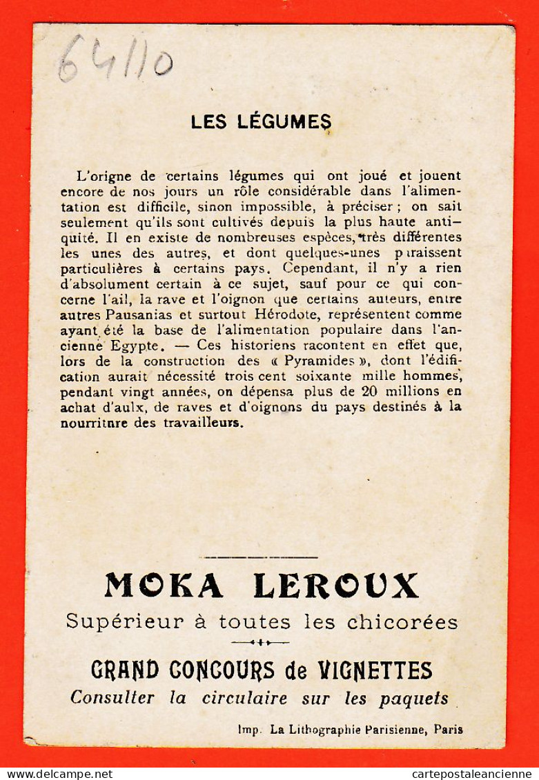 27279 / ♥️ ⭐ Chromo Moka LEROUX Chicorées  1890s ◉ Les Légumes D' EGYPTE  ◉ Lithographie Parisienne Paris - Thee & Koffie