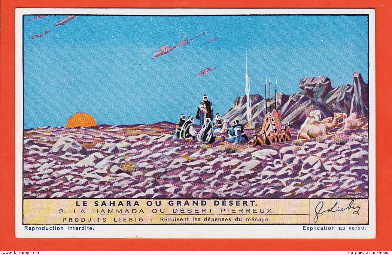 27287 / ⭐ Chromo LIEBIG ◉ Série 165 Sahara Ou Grand Desert N° 2 ◉ La Hammada Ou Desert Pierreux - Liebig