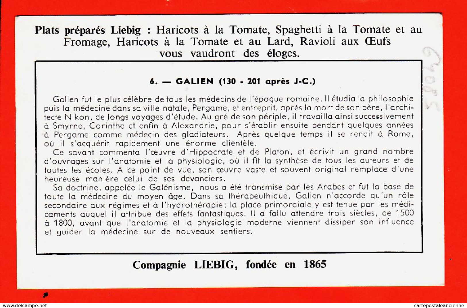 27285 / ⭐ Chromo LIEBIG ◉ Série Savants Célèbres Antiquité N° 6 ◉ GALIEN Médecin Philosophe Romain 130-201 Après JC - Liebig