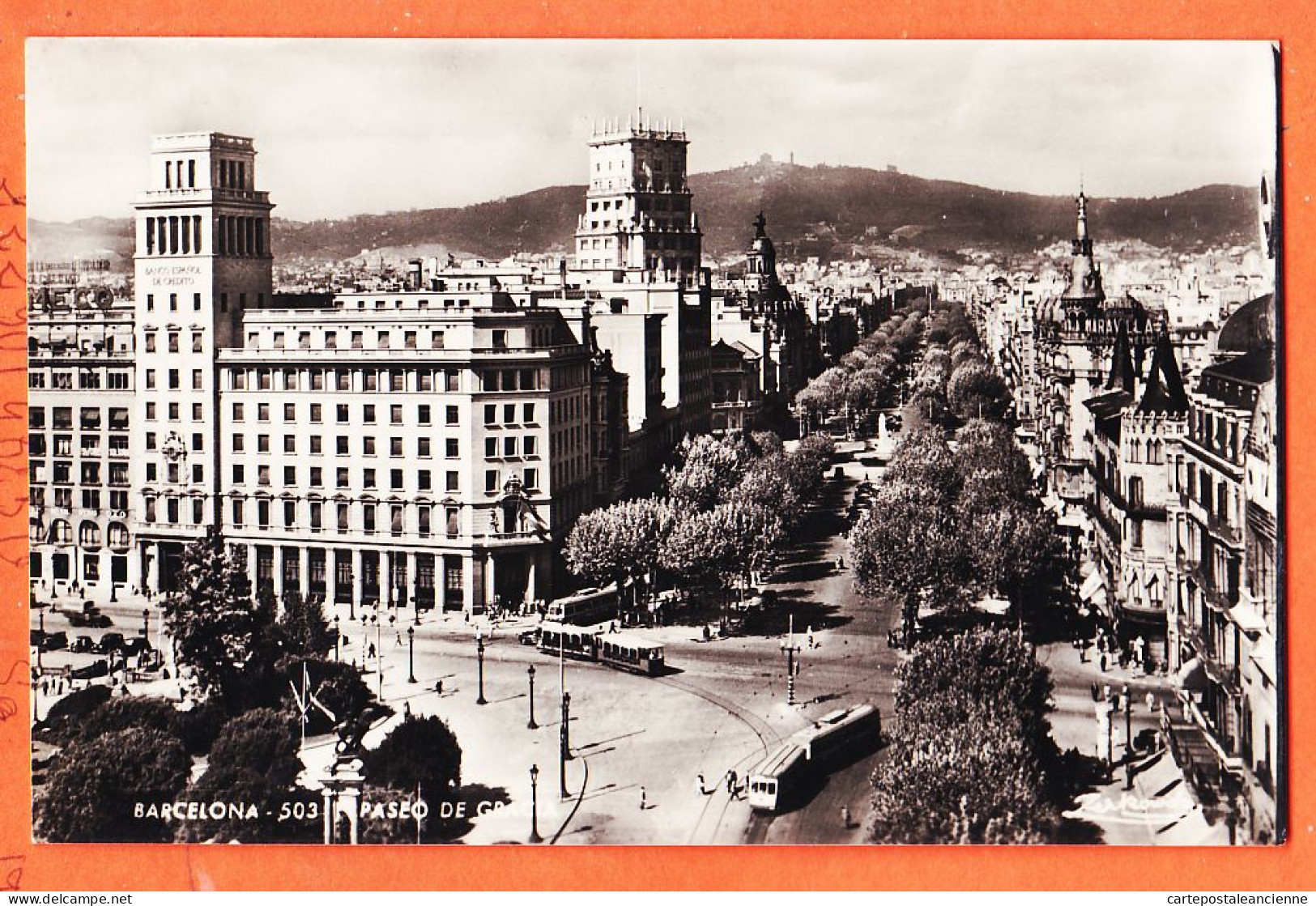 27261 / ⭐ BARCELONA Catalunía  ◉ Paceo De GRACIA 1950s ◉ Photo-Bromure ZERKOWITZ  - Barcelona