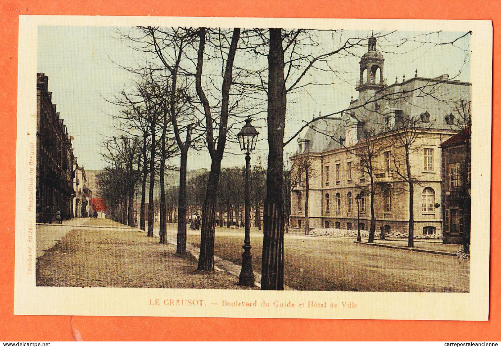 27106 / ⭐ ♥️ Carte Toilée LE CREUSOT 71-Saone Loire Boulevard Du GUIDE Hotel Ville 1910s-LOMBARD Photo-Club Creuzot - Le Creusot