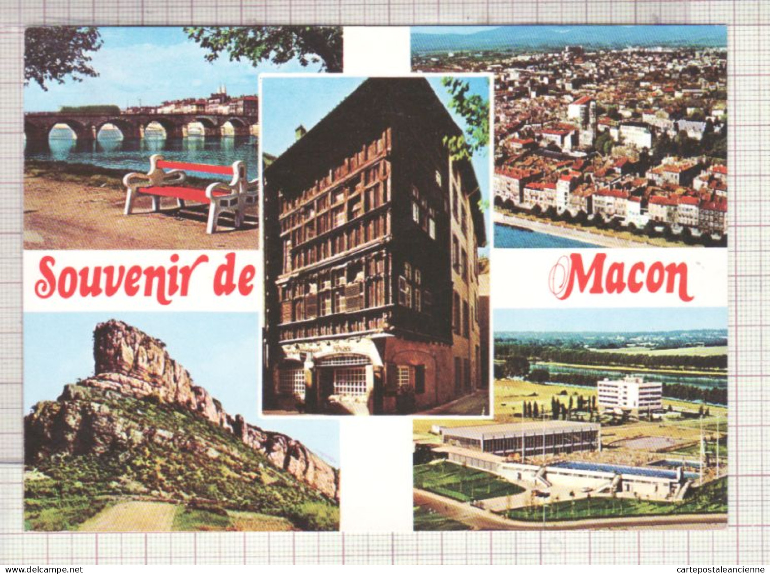 27007 / ⭐ MACON 71-Saone Et Loire Souvenir De.. Multivues Dont Nouvelle PISCINE Flamme Postale 1987 Editions COMBIER - Macon