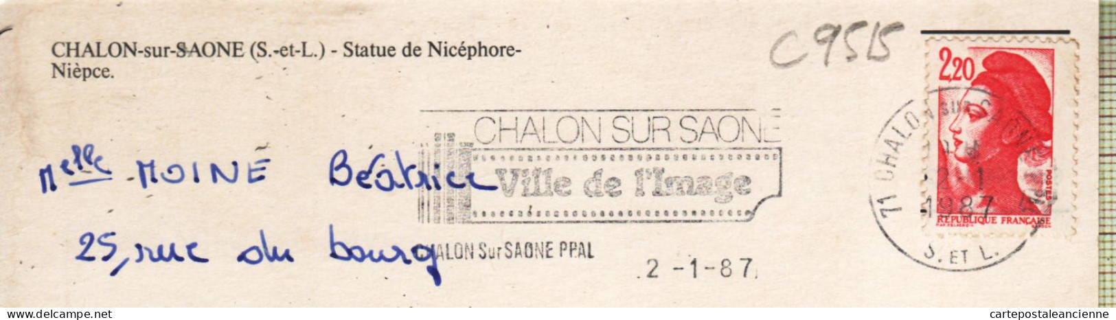 27112 / ⭐ CHALON-sur-SAONE 71-Saone Loire CITROEN AMI 6 Place Statue NIEPCE Automobile 1965s Flamme Poste Ville COMBIER - Chalon Sur Saone