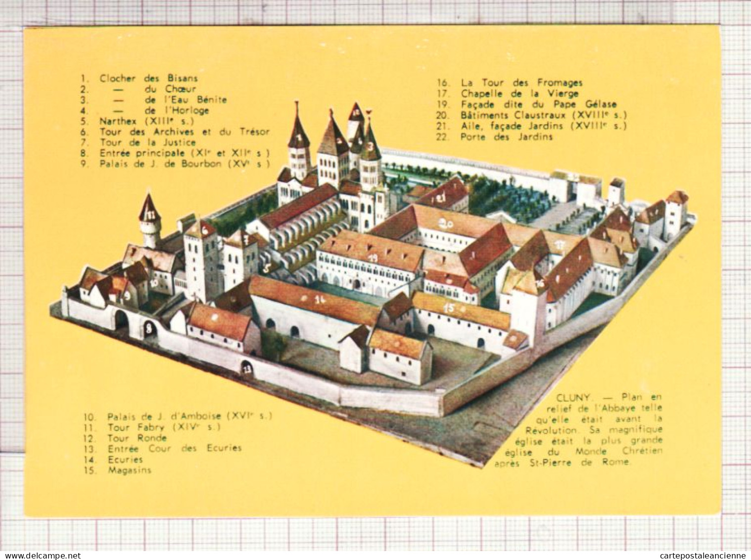 27078 / ⭐ CLUNY 71-Saone Et Loire Plan Relief Abbaye Avant Révolution 1965s Ed: COMBIER - Cluny