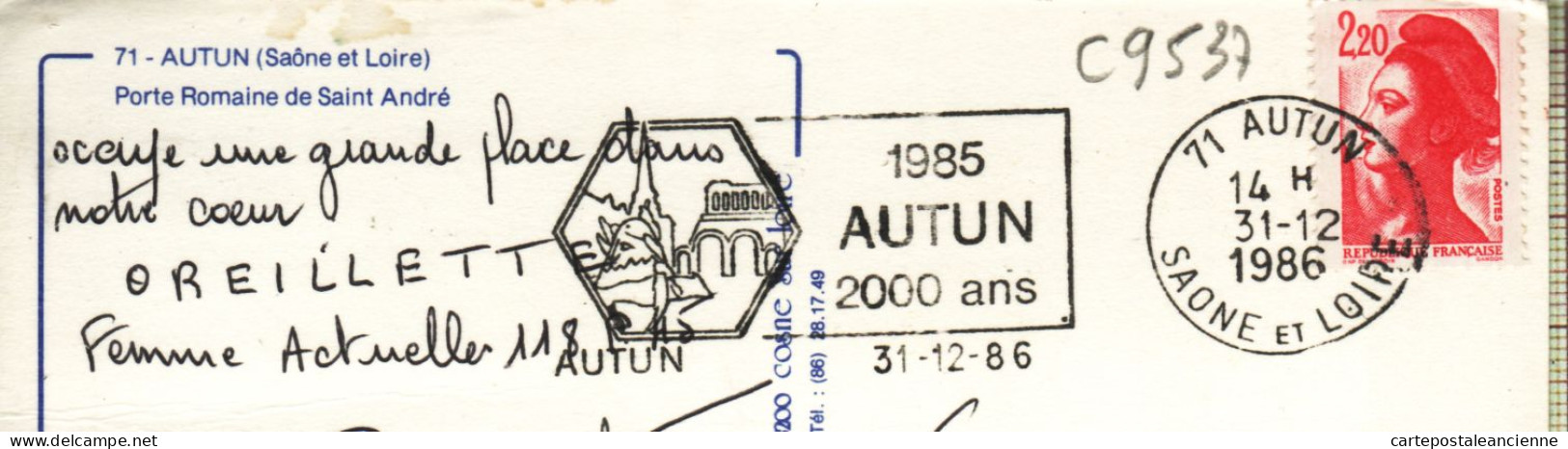 27141 / ⭐ AUTUN 71-Saone Et Loire Porte Romaine De SAINT-ANDRE St Flamme Poste 2000 ANS 31.12.1986 -NIVERNAISES COSNE - Autun