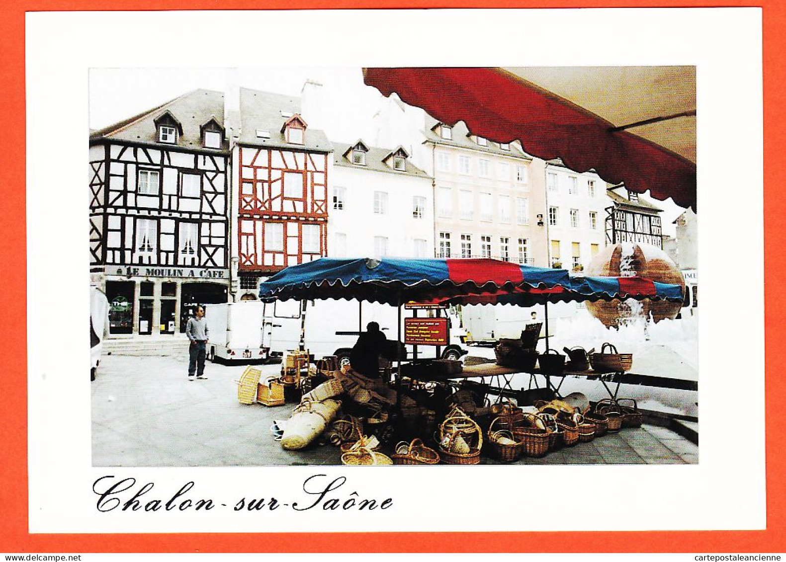 27108 / ⭐ 71-CHALON-SAONE Marchand Paniers Osier Marché Place SAINT-VINCENT Maisons Colombages 1975s Photo ASTRUC 5 St - Chalon Sur Saone