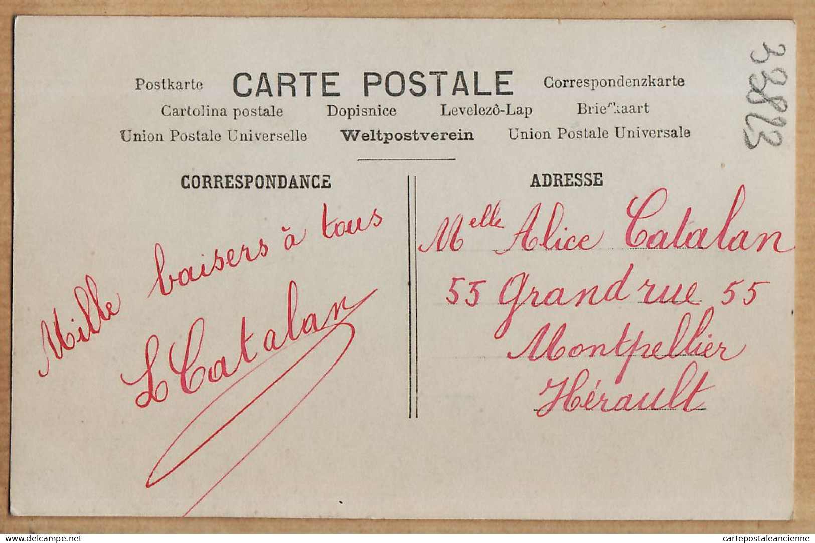 27478 / ⭐ BONNE FÊTE Fillette Au Téléphone 1905s à Alice CATALAN 55 Grand-Rue MONTPELLIER Hérault-Ref M.F Paris - Scenes & Landscapes