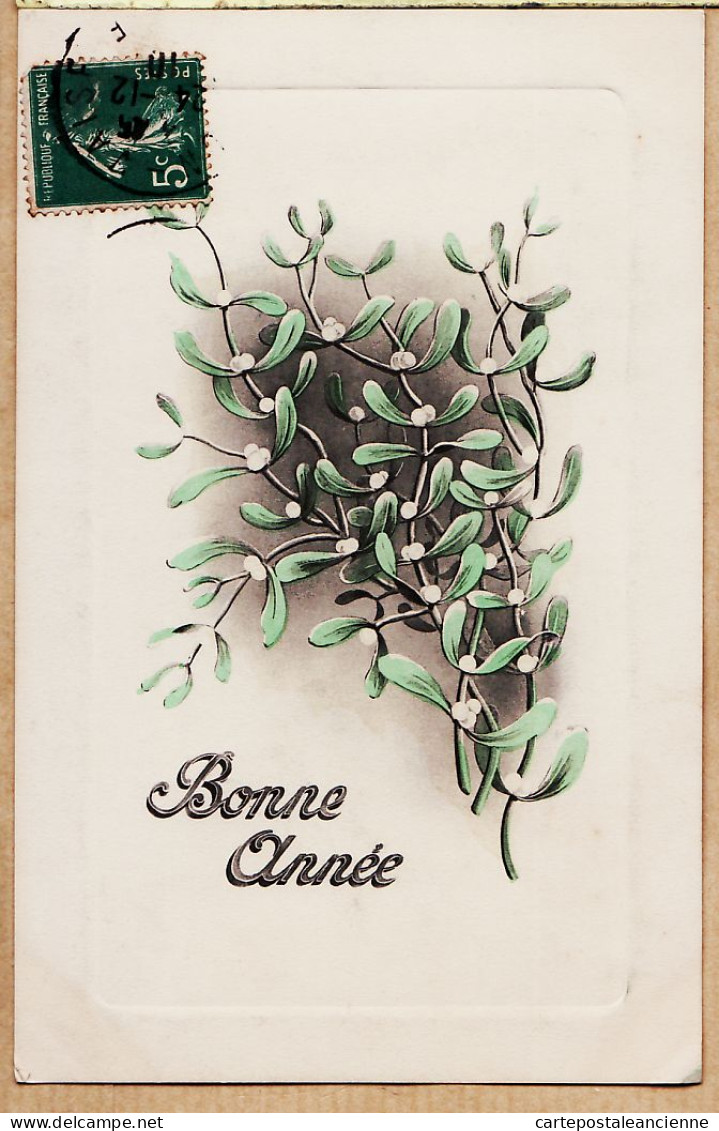 27384 / ⭐ BONNE ANNEE CCCC Collection TREFLE Idéale 108 Branche GUI 24-12-1910 à Mesdemoiselles AUGER 19 Rue Ferdinand - New Year