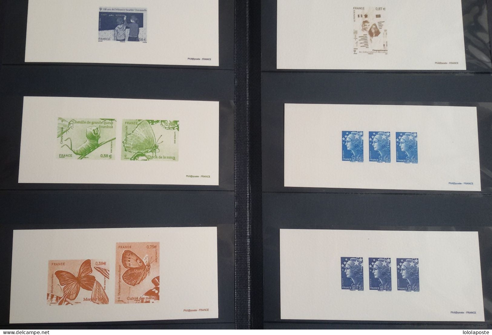 FRANCE -Collection De 876 Gravures Différentes De La Poste Dans 15 Classeurs Spécifiques De L'année 1995 à 2010 A SAISIR - Documenten Van De Post