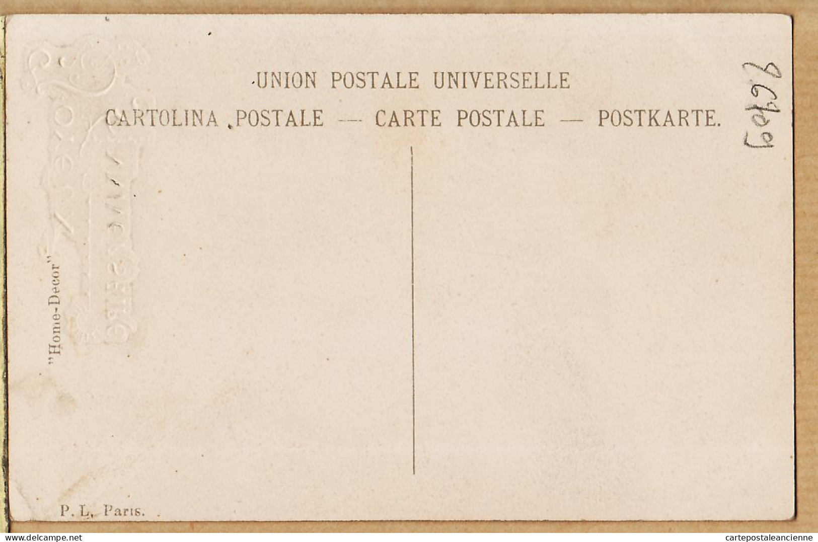 27377 / ⭐ Embossed JOYEUX ANNIVERSAIRE HOME-DECOR P.L Paris POSTKARTE 1910s - Birthday